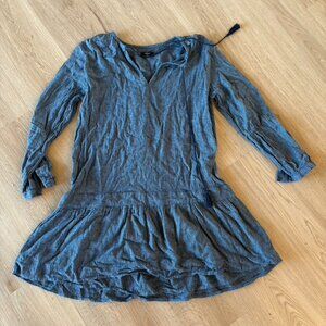 ** RAILS JULIETTE LINEN Blue STRIPE LONG SLEEVE Tunic DRESS SZ XS